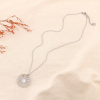 Collier acier inoxydable pendentif fleur ajourée 0124032 argenté