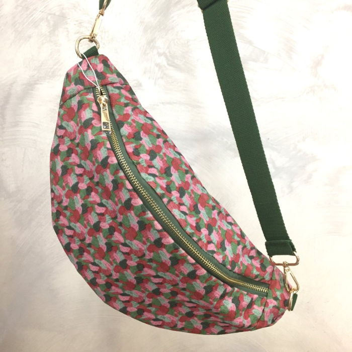 Sac banane tissu imprimé printemps 0924016 rose