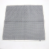 Carré motifs anneaux entrelacés touché soie polyester 0724008 noir/blanc