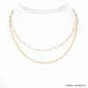 Collier double-rangs en acier inoxydable perles acrylique pour femme 0124082 blanc