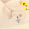 Boucles d'oreilles acier inoxydable oiseau colibri en vol 0324050 argenté