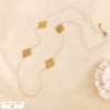 Sautoir perles imitation rosace acier inoxydable 0124010 doré