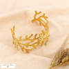 Bracelet manchette acier inoxydable forme corail femme 0223603 doré