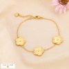Bracelet fleurs en acier gravé doré pour femme 0224080 doré