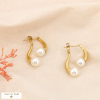 Boucles d'oreilles pendantes géométriques acier inoxydable 0324016 blanc
