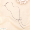 Collier acier inoxydable nœud papillon 0124086 argenté