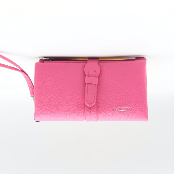 Portefeuille porte-monnaie simili-cuir grainé Flora&Co femme 0924020 fushia