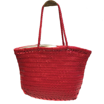 Cabas simil-cuir tressé femme 0924036 rouge