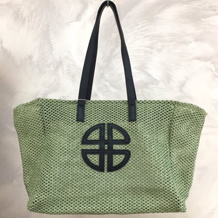 Cabas raphia simili-cuir femme 0924040 vert