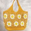 Cabas coton fleurs femme 0924041 jaune