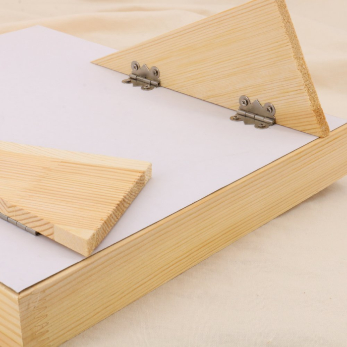 Présentoir bois tissu coton pour présenter 60 bagues 0624005 naturel/beige