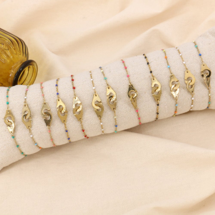 Ensemble de bracelets acier inox menotte boudin brillant inclus 0224090 multi