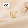 2 Bijoux d'oreilles acier inox forme cachemire minimaliste 0324145 doré