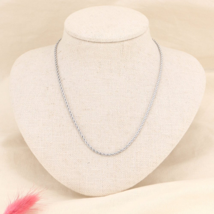 Collier court en acier inoxydable chaîne torsadée 0123515 argenté