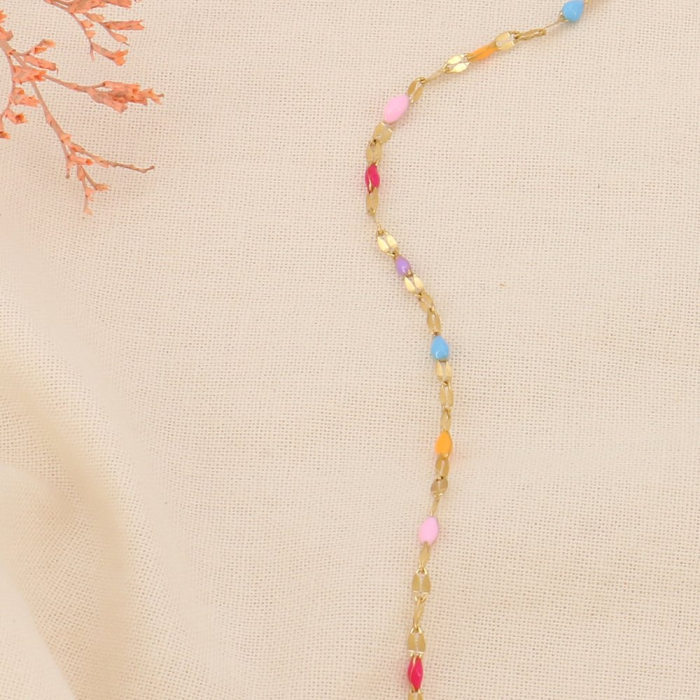 Collier chapelet billes minimaliste résine époxy acier inox 0124186 multi2