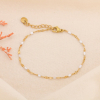 Bracelet chapelet billes minimaliste résine époxy acier goutte 0224119 blanc
