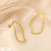 Boucles d'oreilles anneaux de liaison lisse irrégulier acier 0324203 doré