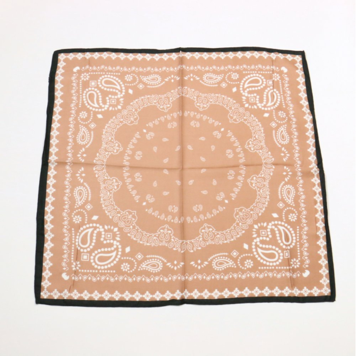 Carré chevron motif cachemire polyester viscose femme 0724506 vieux rose