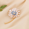 Broche épingle marguerite métal émail coloré 0524503 gris clair