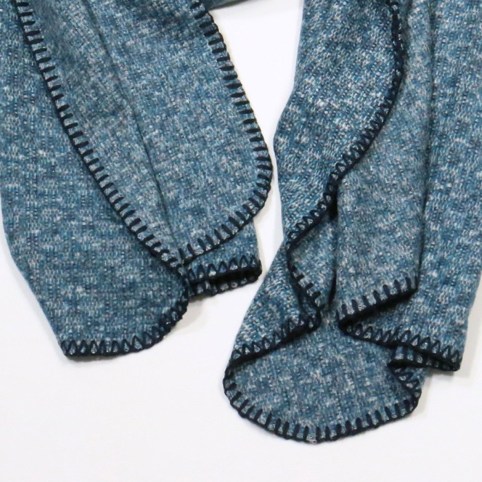 Echarpe chinée longue à carreaux pour femme 0724517 bleu foncé