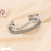 Bracelet jonc manchette ondulé acier inoxydable double rangs 0224511 argenté