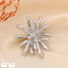 Broche épingle arrondie fleur feu d'artifice acier inoxydable 0524508 argenté