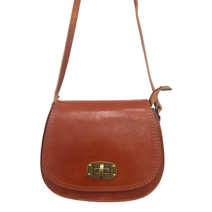 sac à bandoulière cuir véritable rigide rabat 0922505 camel