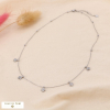 Collier minimaliste acier inoxydable breloque trèfle strass 0124542 argenté