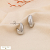 Boucles d'oreilles acier inoxydable semi-circulaire lisse 0324566 argenté