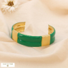 Bracelet jonc acier inoxydable émail 0224572 vert foncé