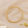 Bracelet jonc acier inoxydable torsadé texture fine 0224548 doré