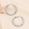 Boucles d'oreilles créoles XL tube en acier inoxydable femme 0323572 argenté