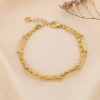 Bracelet Double-Chaînes Olive Ovale Acier Inoxydable 0225025 doré