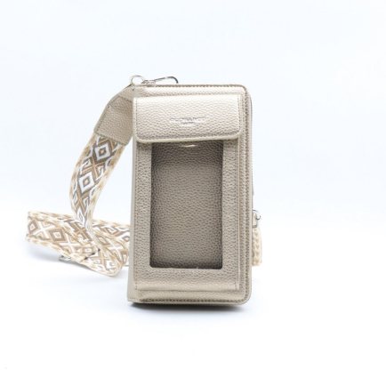 Sacoche smartphone fenêtre portefeuille Flora&Co simili-cuir 0925001 doré