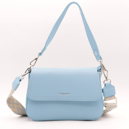 Sac porté épaule Flora&Co simili-cuir rigide grainé 0924012 bleu ciel