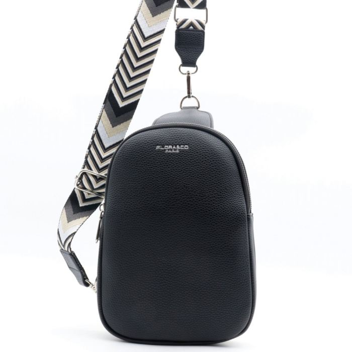 Sac de poitrine simili-cuir grainé Flora&Co femme 0924019 noir