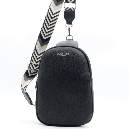 Sac de poitrine simili-cuir grainé Flora&Co femme 0924019 noir