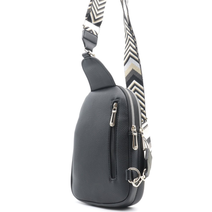 Sac de poitrine simili-cuir grainé Flora&Co femme 0924019 noir