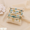 Ensemble 6 bracelets acier pierre trèfle soleil lune étoile 0225133 bleu