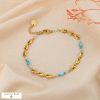 Bracelet Grain de Café Acier Inoxydable Nacre 0225123 bleu