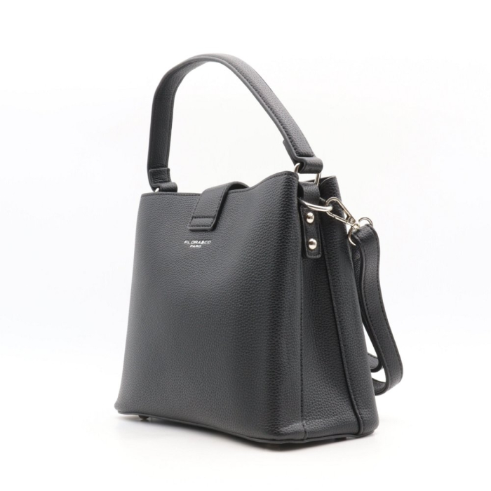 Sac porté épaule Flora&Co simili-cuir grainé 0925015 noir