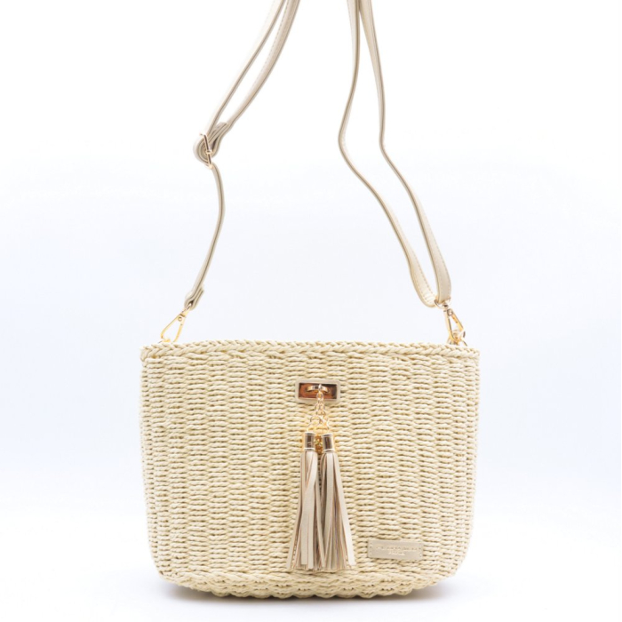 Sac à bandoulière Flora&Co paille papier 0925020 écru