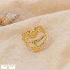 Bague multi-rangs acier étoile de mer coquillage 0425039 doré