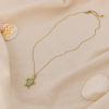 Collier acier inoxydable émail strass marin tortue 0125048 vert
