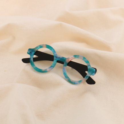 Broche lunettes résine épingle métal 0525018 bleu