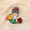 Broche Femme Élégante Sac Résine Métal 0525027 multi