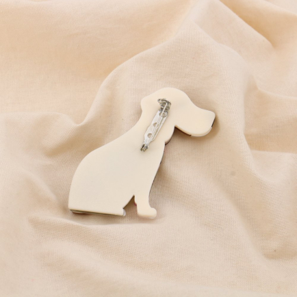 Broche Chien Léopard Résine Métal 0525033 vert kaki
