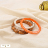 Lot de 3 bracelets résine jonc motifs python 0225143 orange