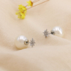 Puces d’Oreilles Etoile Acier Strass Perle Acrylique 0325081 argenté
