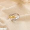 Bague Ouverte Minimaliste Graphique Contemporaine 0424538 doré/argenté